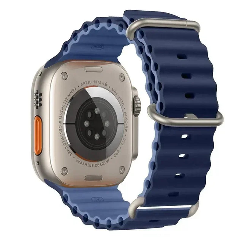 Explore the Ocean Strap: Premium Silicone Band for Apple Watch Ultra 2, 49mm & More - Perfect for Water Sports!