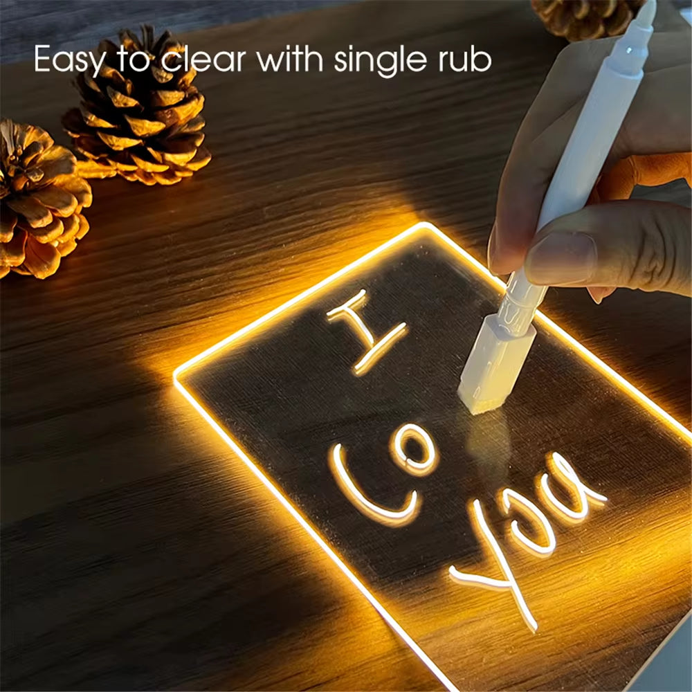 Transform Your Space with the Transparent Luminous LED Night Light - A Versatile Acrylic Message Board for Creative Expression and Ambient Glow