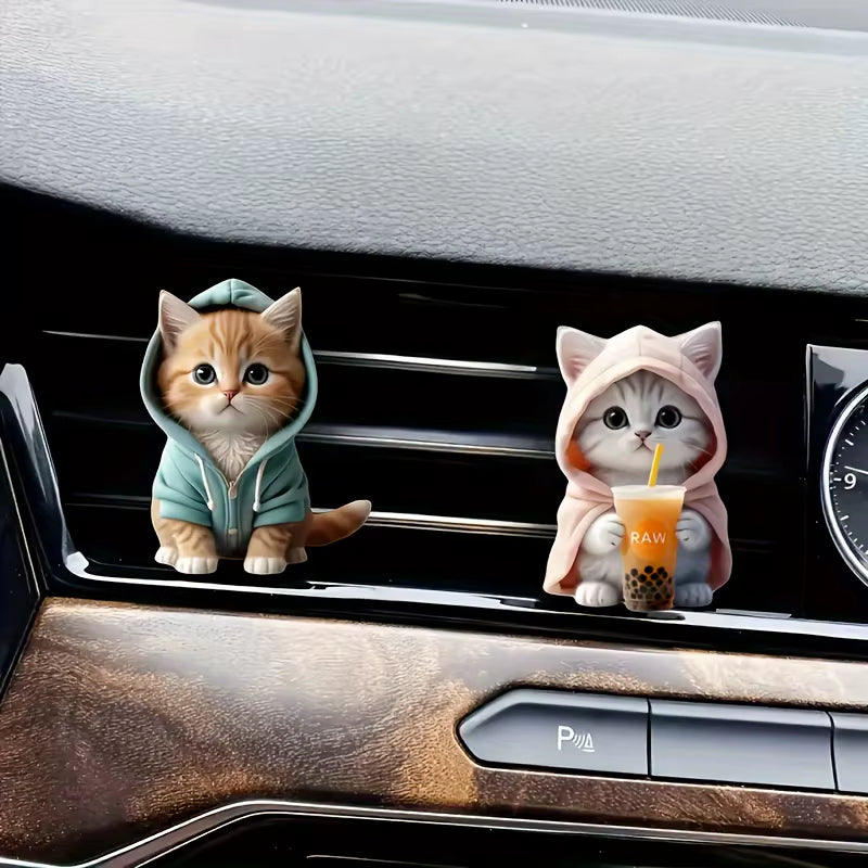 Cute Cat Acrylic Car Aromatherapy, Long-Lasting Fragrance, Vent Clip, Decorative and Aromatherapy