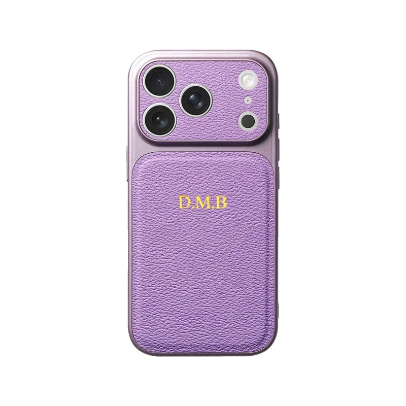 Elevate Your Style with a Customizable Gold and Silver Initials Leather Case for iPhone 15, 14, 13, 17 Pro Max - Luxury Protection Meets Personalization