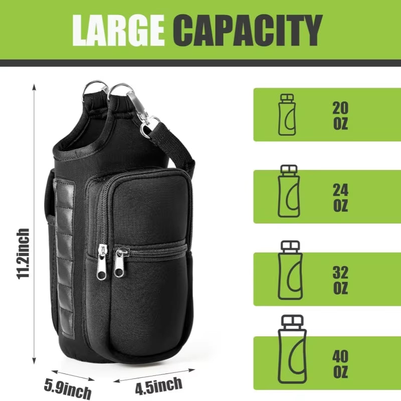 Revolutionary Magnetic Water Bottle Holder - Ultimate Gym Companion with Phone Pocket and Adjustable Strap