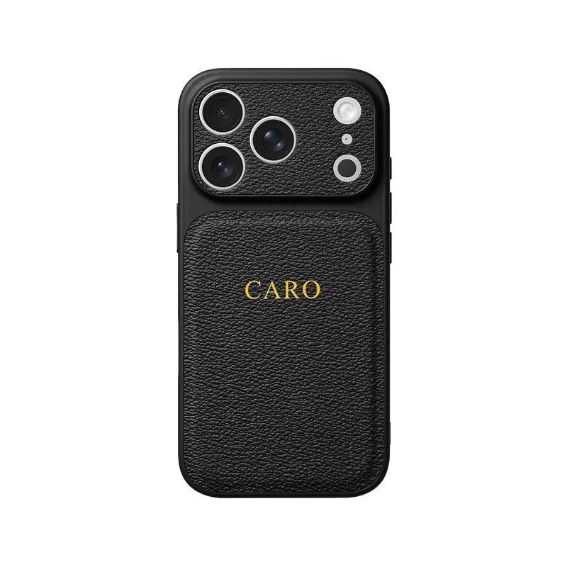 Elevate Your Style with a Customizable Gold and Silver Initials Leather Case for iPhone 15, 14, 13, 17 Pro Max - Luxury Protection Meets Personalization