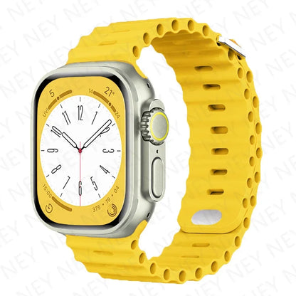 Stylish Ocean Silicone Strap for Apple Watch Ultra 2 & Series - Perfect Fit for 49mm, 45mm, 44mm, 42mm, 41mm, 40mm, 38mm