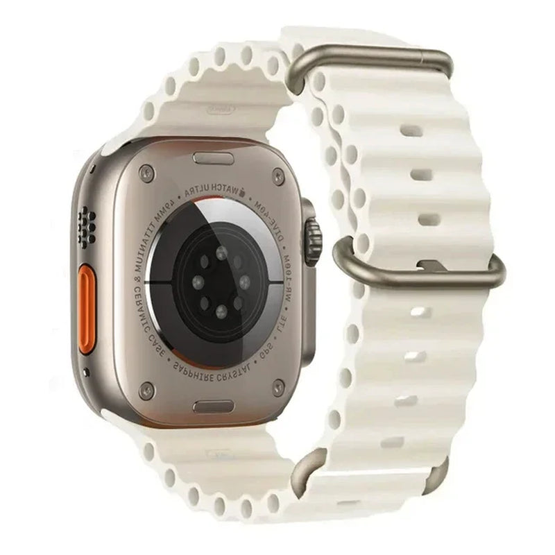 Explore the Ocean Strap: Premium Silicone Band for Apple Watch Ultra 2, 49mm & More - Perfect for Water Sports!