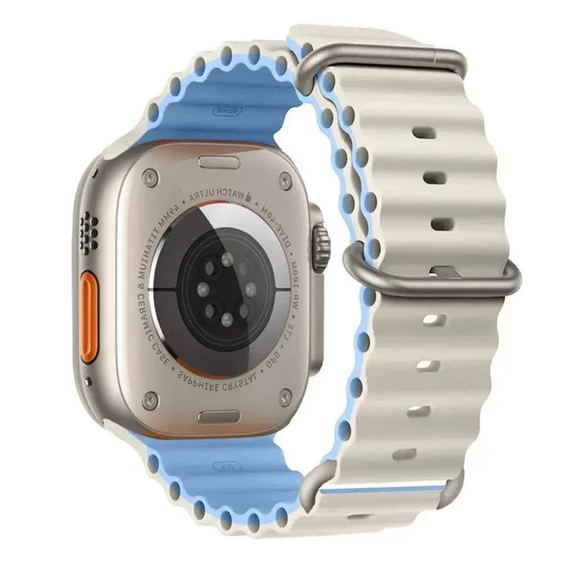 Explore the Ocean Strap: Premium Silicone Band for Apple Watch Ultra 2, 49mm & More - Perfect for Water Sports!