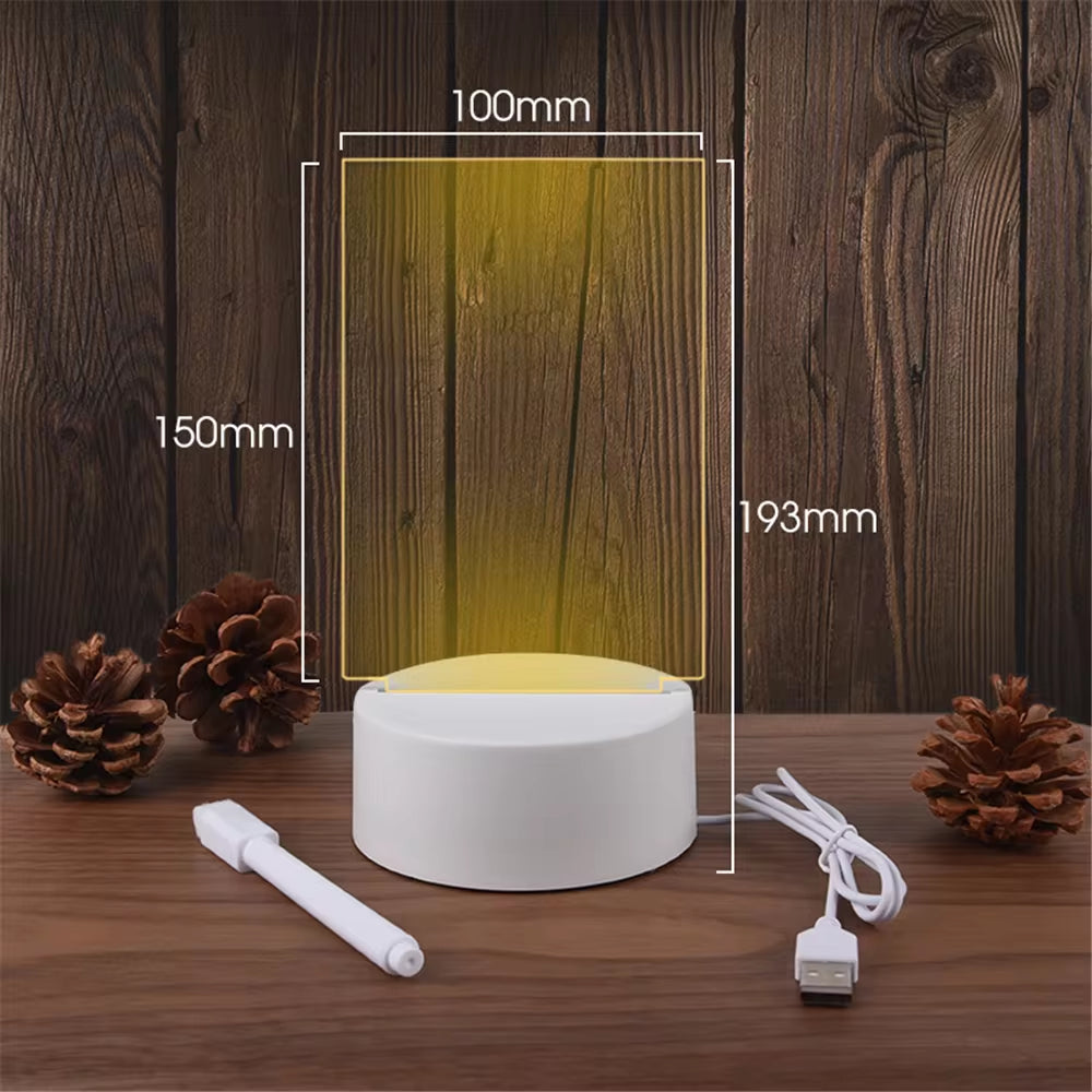 Transform Your Space with the Transparent Luminous LED Night Light - A Versatile Acrylic Message Board for Creative Expression and Ambient Glow