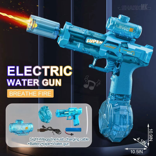 Children High Pressure Electric Water Gun Toys Summer Outdoor Beach Pool Garden Fight Games Kids Automatic Bursts Watergun Gifts