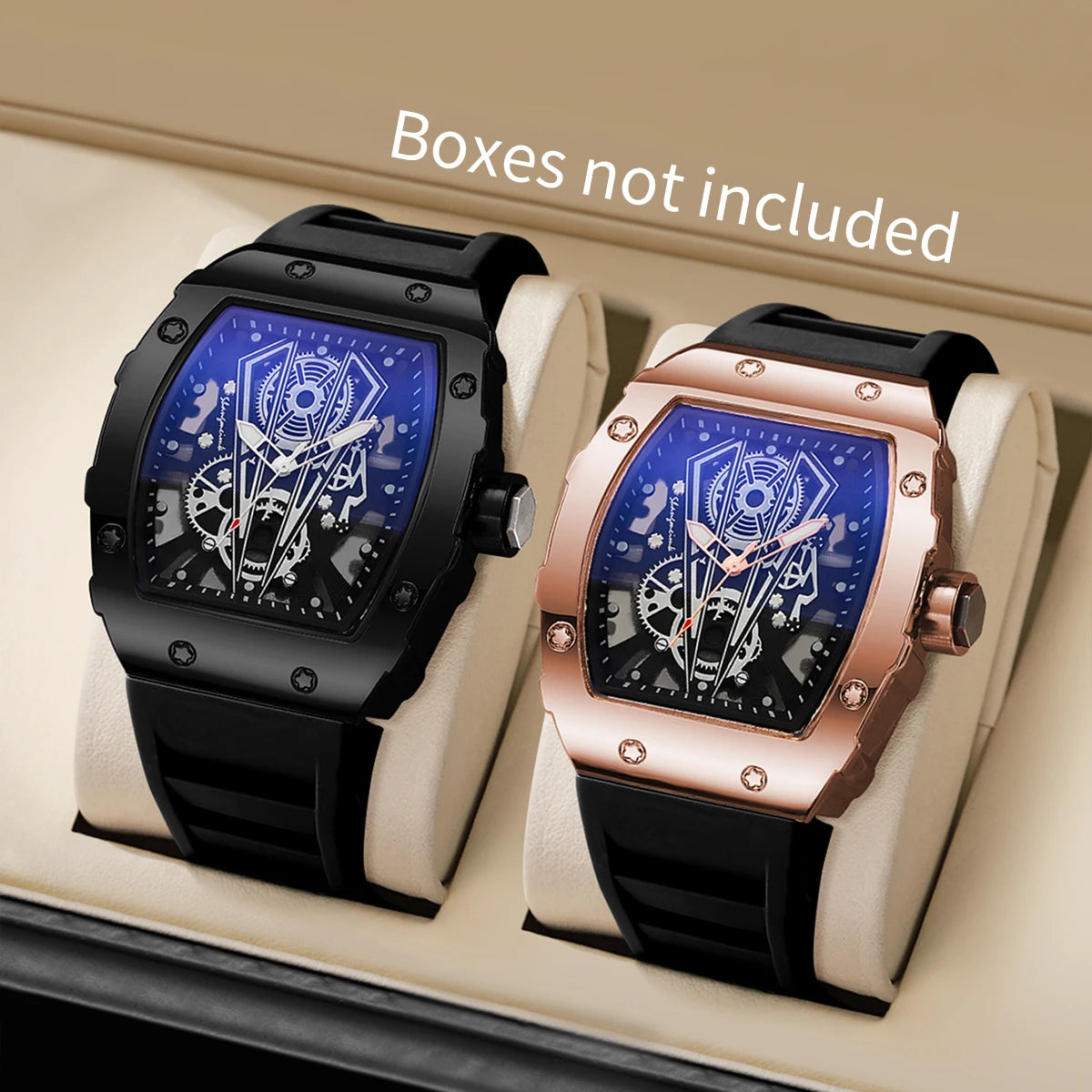 Elevate Your Style with the Luxury Large Dial Men’s Quartz Watch - Casual Silicone Band Sports Watch (No Box)