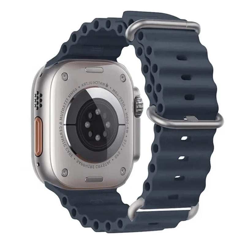 Explore the Ocean Strap: Premium Silicone Band for Apple Watch Ultra 2, 49mm & More - Perfect for Water Sports!
