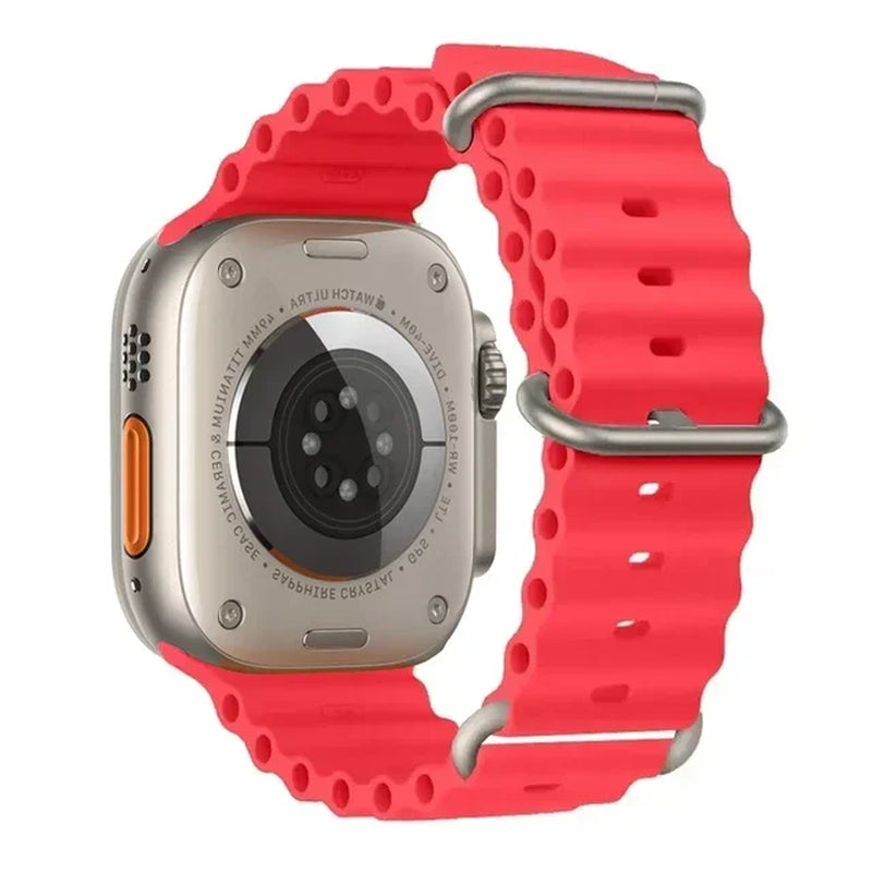 Explore the Ocean Strap: Premium Silicone Band for Apple Watch Ultra 2, 49mm & More - Perfect for Water Sports!