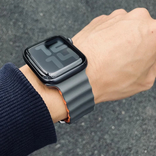 Stylish Ocean Silicone Strap for Apple Watch Ultra 2 & Series - Perfect Fit for 49mm, 45mm, 44mm, 42mm, 41mm, 40mm, 38mm