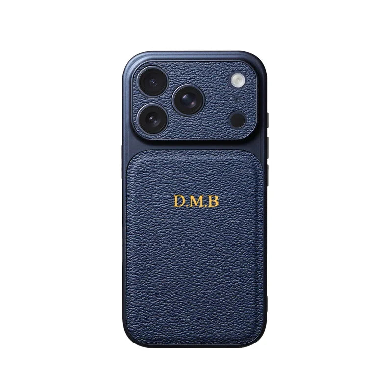 Elevate Your Style with a Customizable Gold and Silver Initials Leather Case for iPhone 15, 14, 13, 17 Pro Max - Luxury Protection Meets Personalization