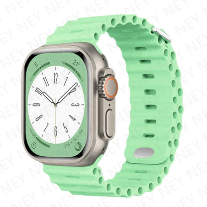 Stylish Ocean Silicone Strap for Apple Watch Ultra 2 & Series - Perfect Fit for 49mm, 45mm, 44mm, 42mm, 41mm, 40mm, 38mm
