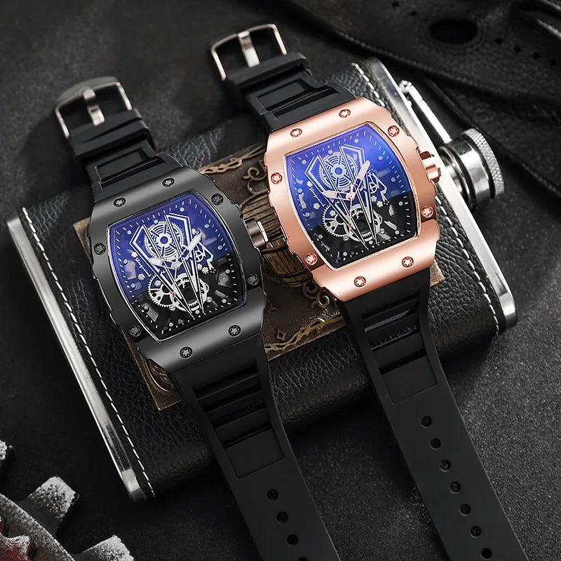 Elevate Your Style with the Luxury Large Dial Men’s Quartz Watch - Casual Silicone Band Sports Watch (No Box)