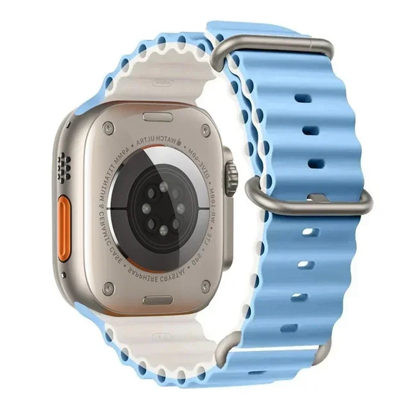 Explore the Ocean Strap: Premium Silicone Band for Apple Watch Ultra 2, 49mm & More - Perfect for Water Sports!
