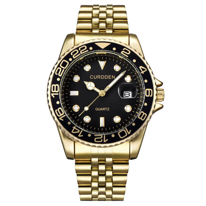 Stylish Men's Quartz Watch with Stainless Steel Band - Casual Calendar Design for Students and Trendsetters - Green Relogios Masculinos 2024