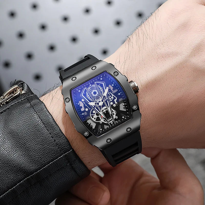 Elevate Your Style with the Luxury Large Dial Men’s Quartz Watch - Casual Silicone Band Sports Watch (No Box)