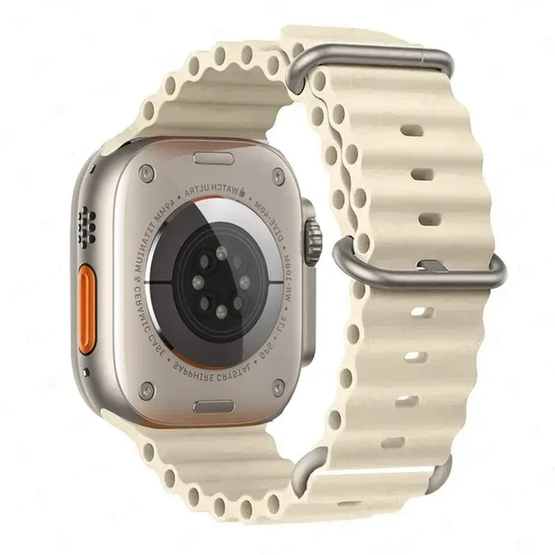 Explore the Ocean Strap: Premium Silicone Band for Apple Watch Ultra 2, 49mm & More - Perfect for Water Sports!