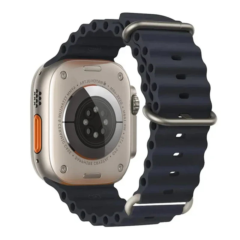 Explore the Ocean Strap: Premium Silicone Band for Apple Watch Ultra 2, 49mm & More - Perfect for Water Sports!