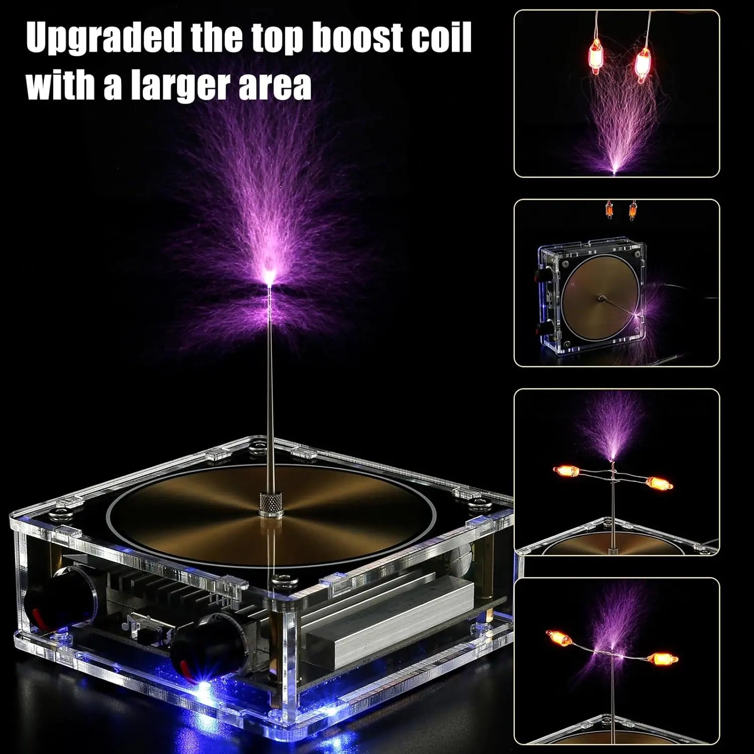 Musical Tesla Coil Kit, Touchable Artificial Lightning Spark Gap Arc Generator, Wireless Transmission Bluetooth Music Tesla Coil
