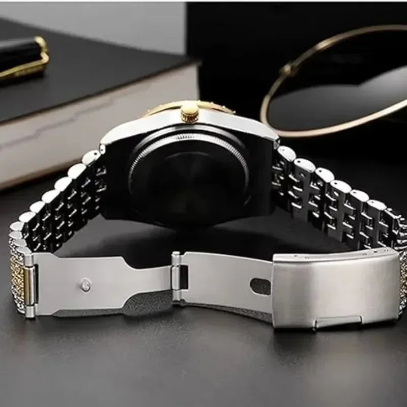 Elevate Your Style with the Full Iced Out Men’s Watch - Multiple Colors Available for the Ultimate Hip Hop Bling!