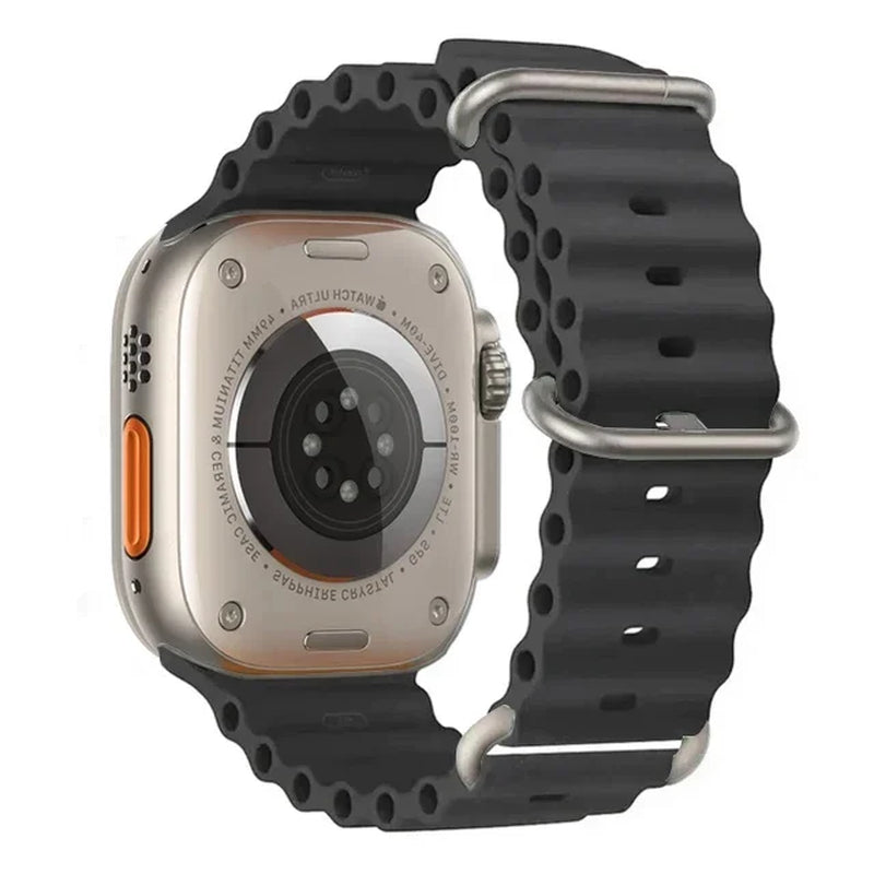 Explore the Ocean Strap: Premium Silicone Band for Apple Watch Ultra 2, 49mm & More - Perfect for Water Sports!