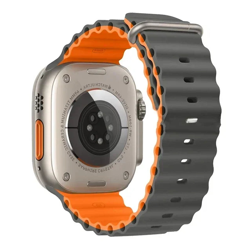 Explore the Ocean Strap: Premium Silicone Band for Apple Watch Ultra 2, 49mm & More - Perfect for Water Sports!