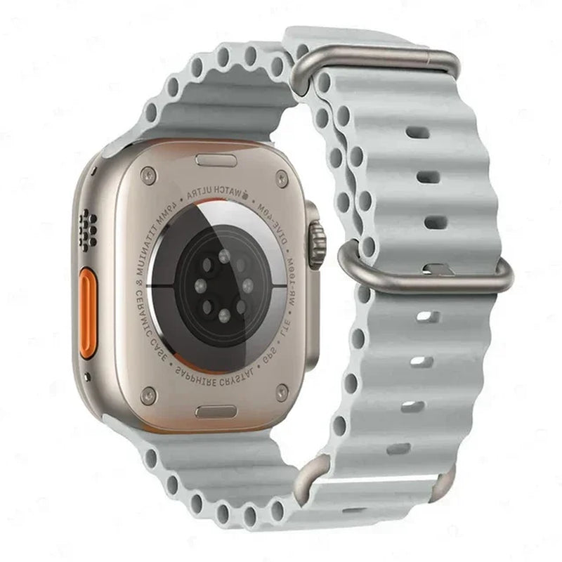 Explore the Ocean Strap: Premium Silicone Band for Apple Watch Ultra 2, 49mm & More - Perfect for Water Sports!