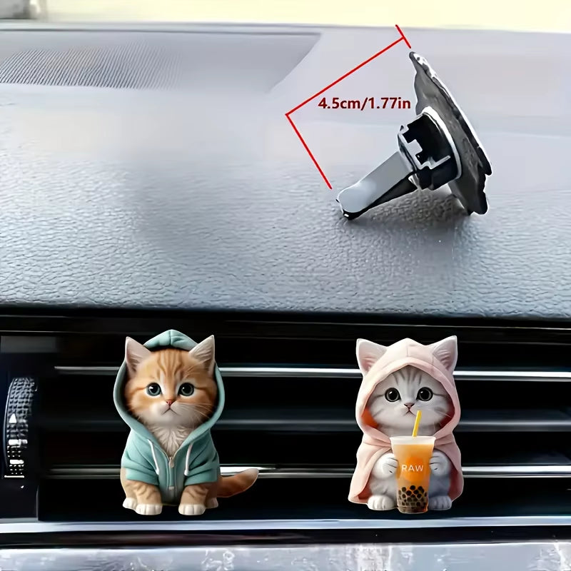 Cute Cat Acrylic Car Aromatherapy, Long-Lasting Fragrance, Vent Clip, Decorative and Aromatherapy