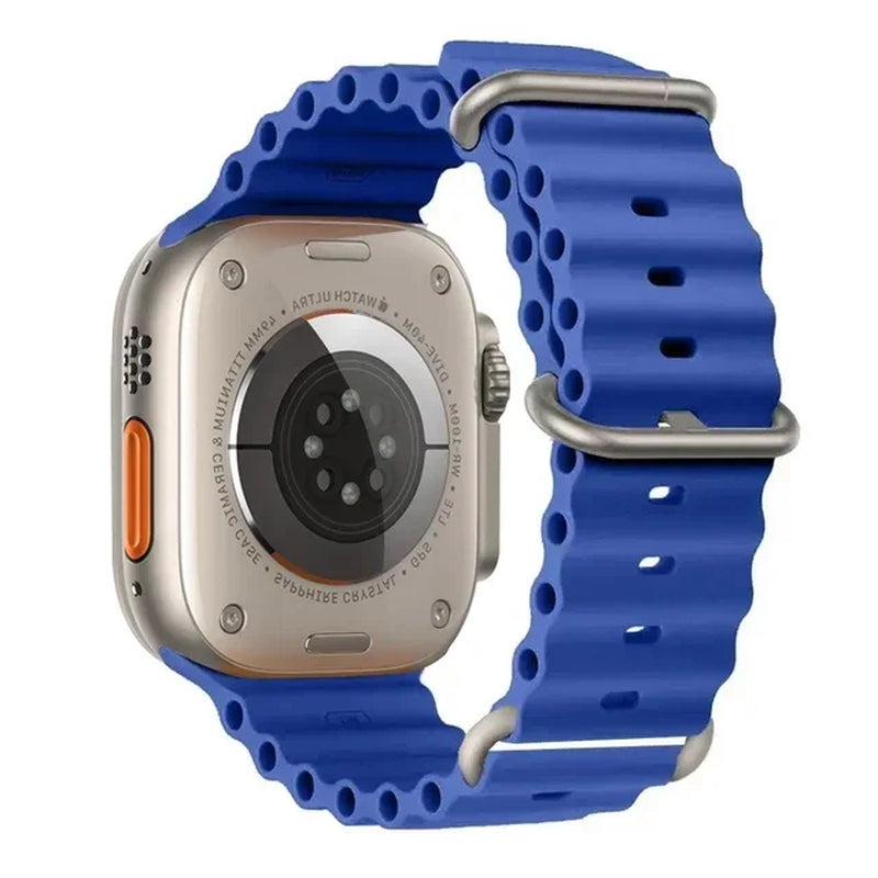 Explore the Ocean Strap: Premium Silicone Band for Apple Watch Ultra 2, 49mm & More - Perfect for Water Sports!