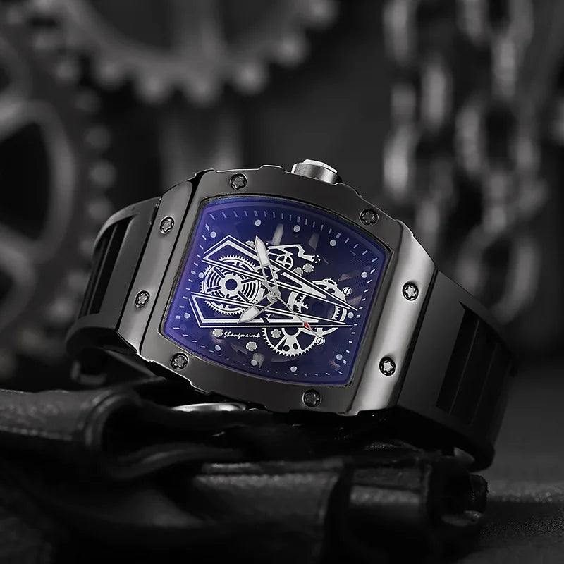 Elevate Your Style with the Luxury Large Dial Men’s Quartz Watch - Casual Silicone Band Sports Watch (No Box)