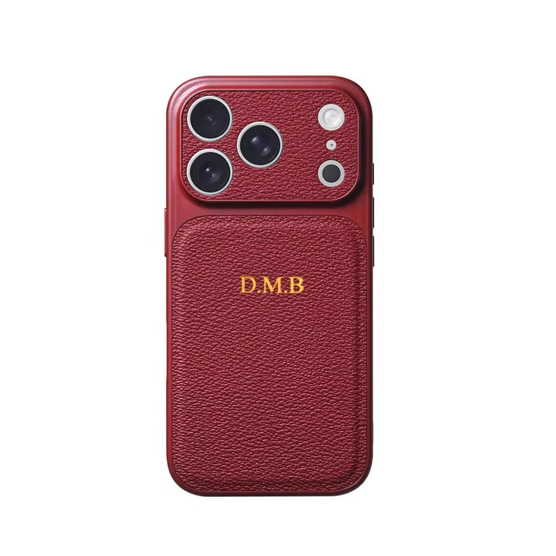 Elevate Your Style with a Customizable Gold and Silver Initials Leather Case for iPhone 15, 14, 13, 17 Pro Max - Luxury Protection Meets Personalization