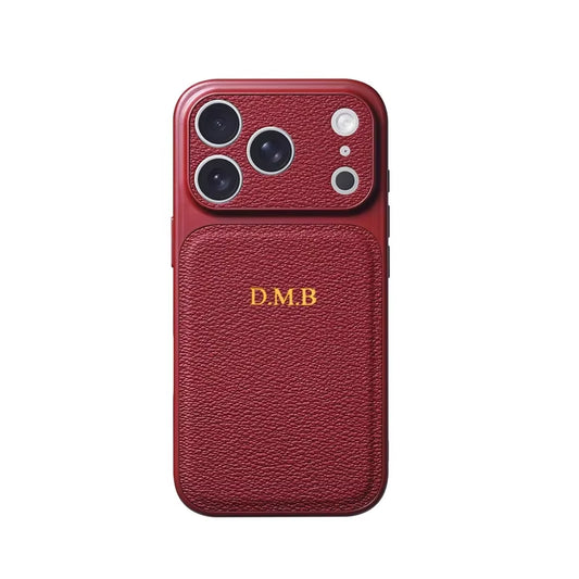 Elevate Your Style with a Customizable Gold and Silver Initials Leather Case for iPhone 15, 14, 13, 17 Pro Max - Luxury Protection Meets Personalization