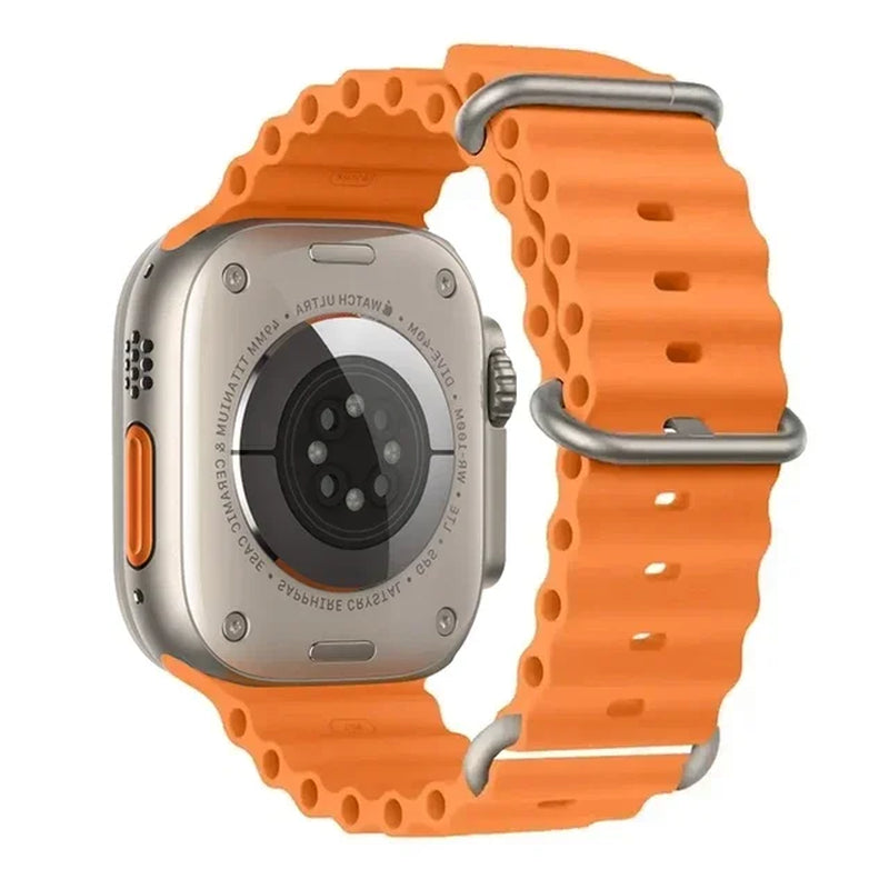 Explore the Ocean Strap: Premium Silicone Band for Apple Watch Ultra 2, 49mm & More - Perfect for Water Sports!