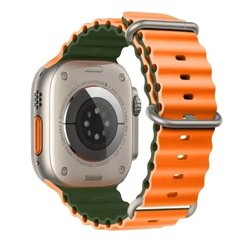 Explore the Ocean Strap: Premium Silicone Band for Apple Watch Ultra 2, 49mm & More - Perfect for Water Sports!
