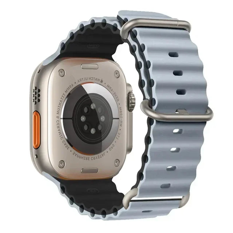 Explore the Ocean Strap: Premium Silicone Band for Apple Watch Ultra 2, 49mm & More - Perfect for Water Sports!