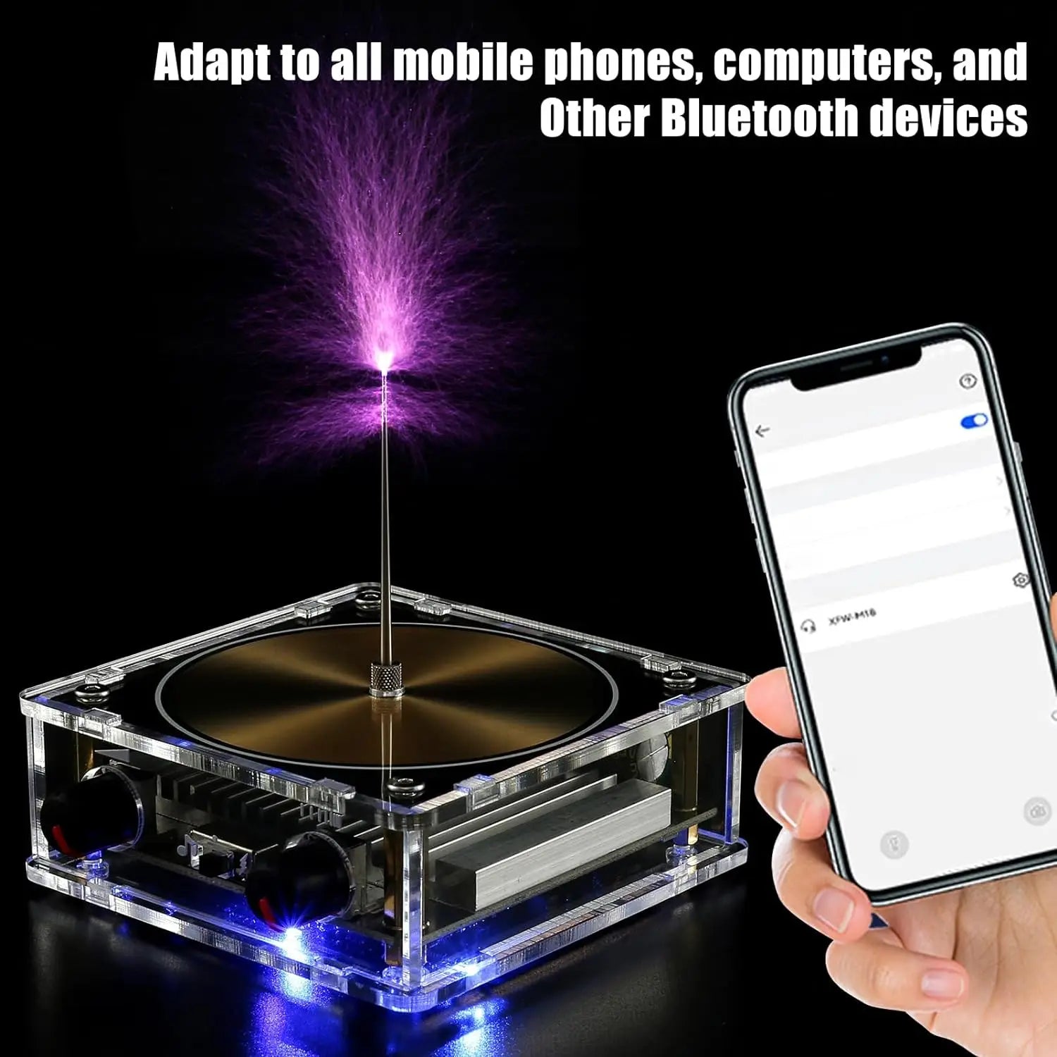 Musical Tesla Coil Kit, Touchable Artificial Lightning Spark Gap Arc Generator, Wireless Transmission Bluetooth Music Tesla Coil
