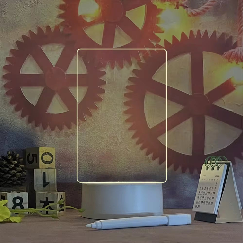 Transform Your Space with the Transparent Luminous LED Night Light - A Versatile Acrylic Message Board for Creative Expression and Ambient Glow