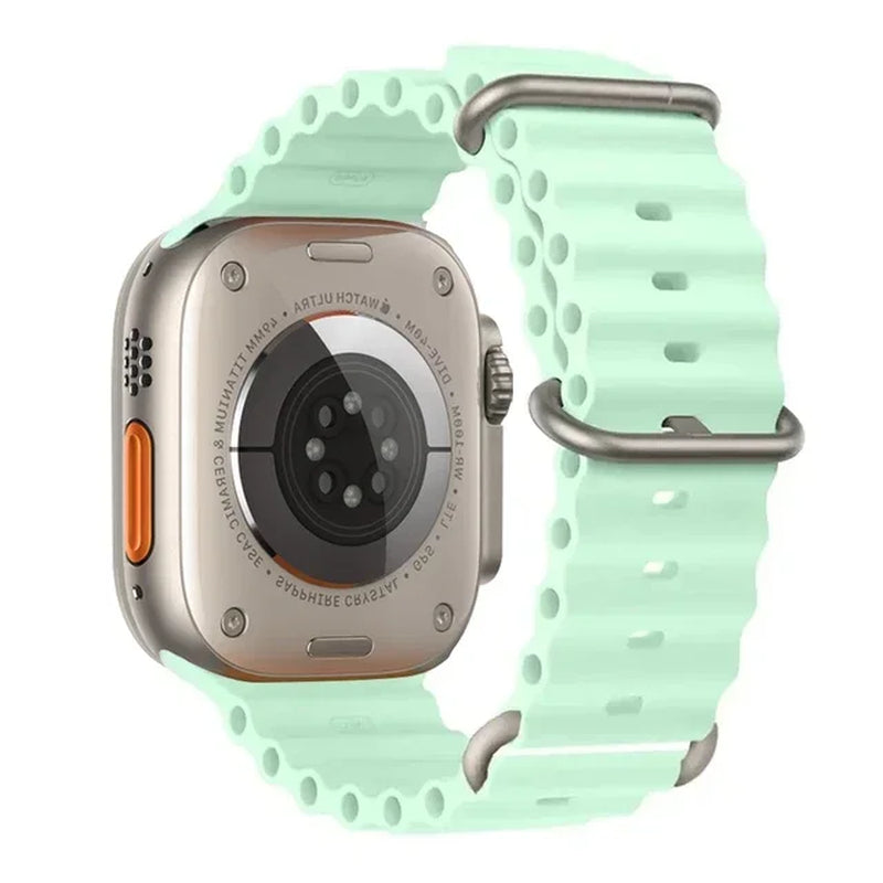 Explore the Ocean Strap: Premium Silicone Band for Apple Watch Ultra 2, 49mm & More - Perfect for Water Sports!