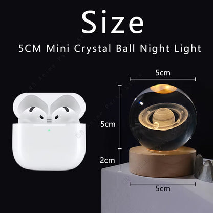 Enchanting 3D Crystal Ball Night Light – Glowing Galaxy Lamp for Kids and Adults, Perfect Birthday Gift and Home Décor