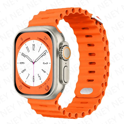 Stylish Ocean Silicone Strap for Apple Watch Ultra 2 & Series - Perfect Fit for 49mm, 45mm, 44mm, 42mm, 41mm, 40mm, 38mm