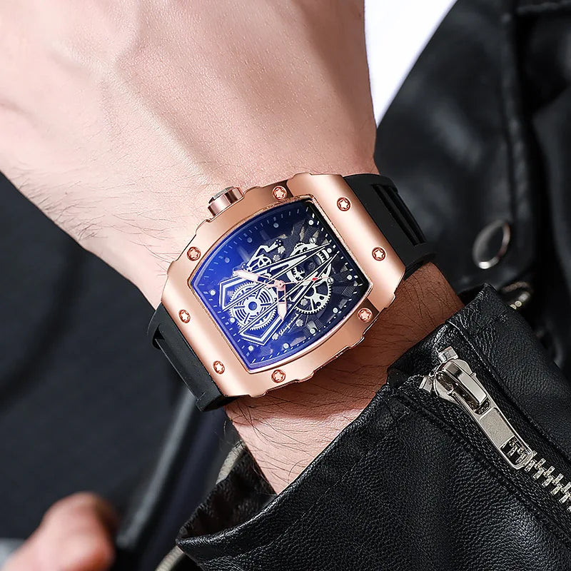 Elevate Your Style with the Luxury Large Dial Men’s Quartz Watch - Casual Silicone Band Sports Watch (No Box)