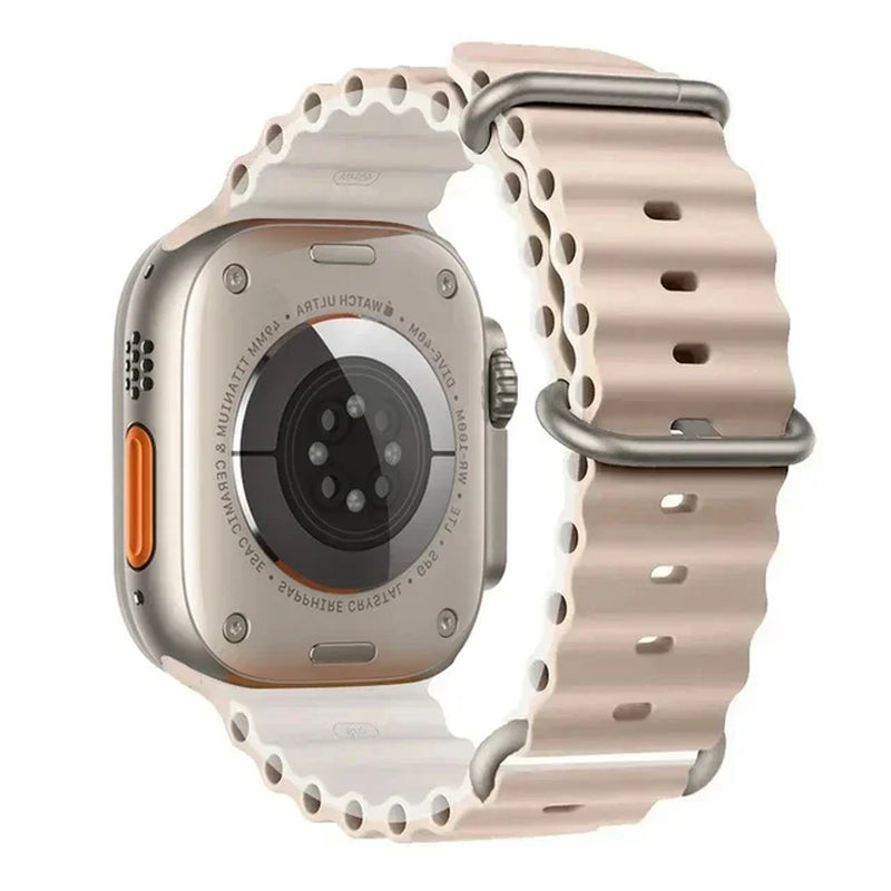 Explore the Ocean Strap: Premium Silicone Band for Apple Watch Ultra 2, 49mm & More - Perfect for Water Sports!