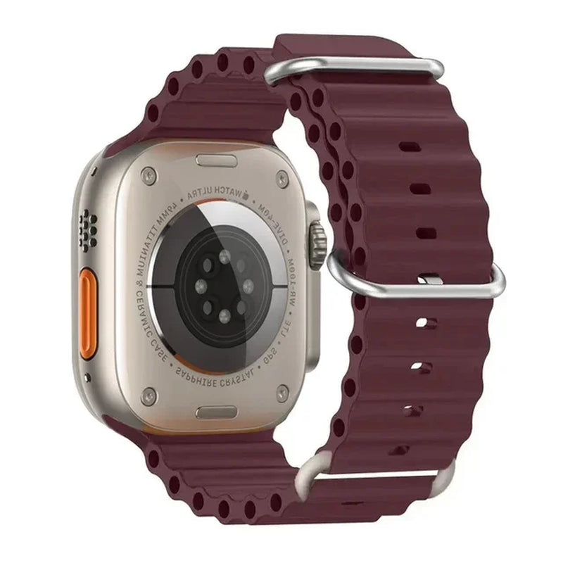 Explore the Ocean Strap: Premium Silicone Band for Apple Watch Ultra 2, 49mm & More - Perfect for Water Sports!