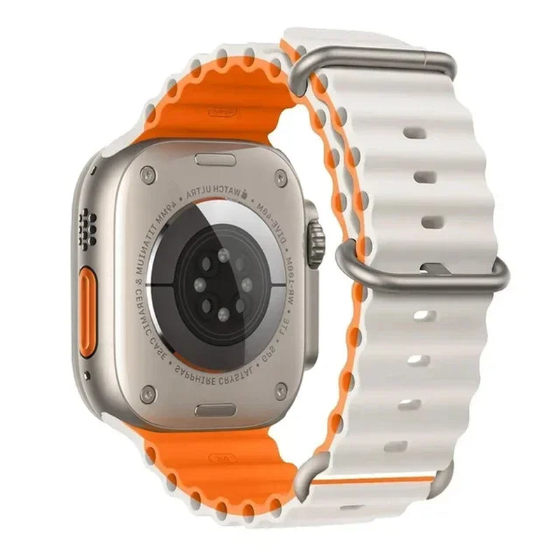 Explore the Ocean Strap: Premium Silicone Band for Apple Watch Ultra 2, 49mm & More - Perfect for Water Sports!