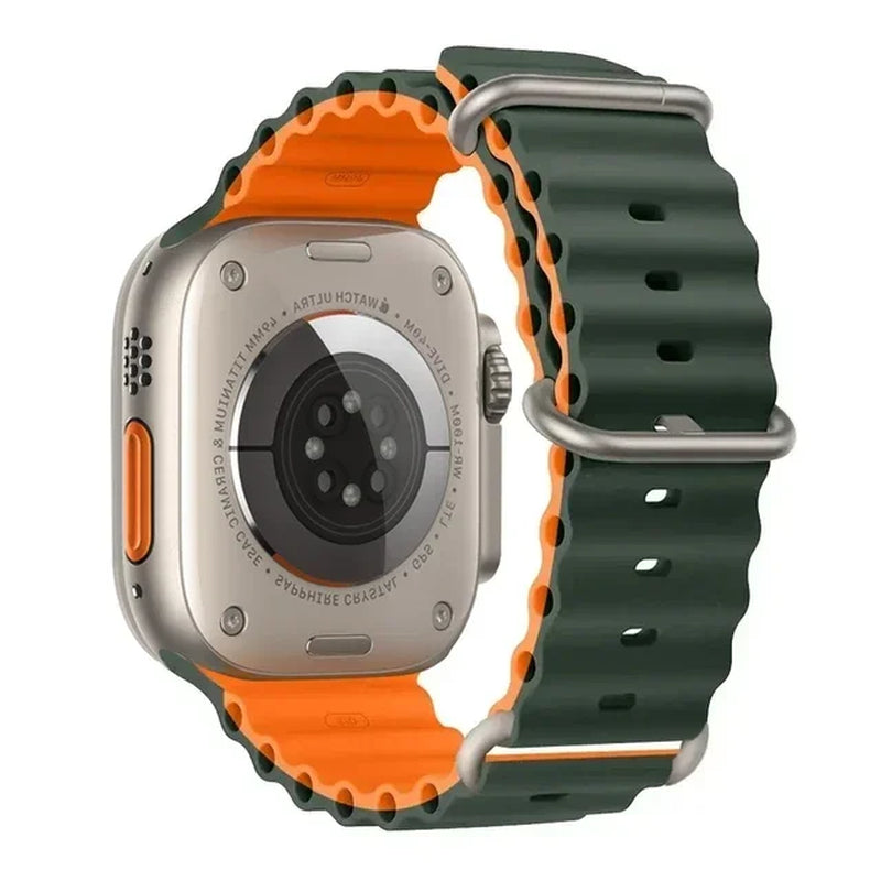Explore the Ocean Strap: Premium Silicone Band for Apple Watch Ultra 2, 49mm & More - Perfect for Water Sports!