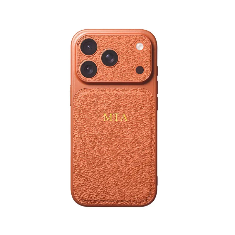 Elevate Your Style with a Customizable Gold and Silver Initials Leather Case for iPhone 15, 14, 13, 17 Pro Max - Luxury Protection Meets Personalization