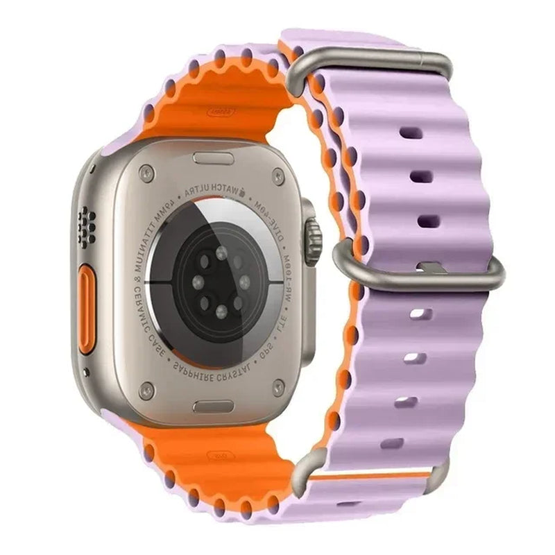 Explore the Ocean Strap: Premium Silicone Band for Apple Watch Ultra 2, 49mm & More - Perfect for Water Sports!