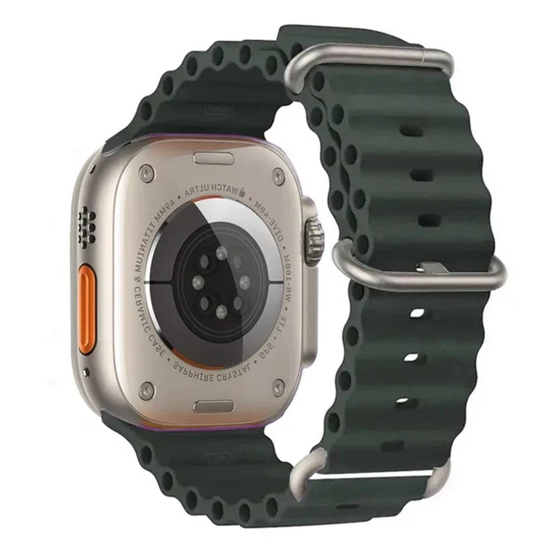 Explore the Ocean Strap: Premium Silicone Band for Apple Watch Ultra 2, 49mm & More - Perfect for Water Sports!