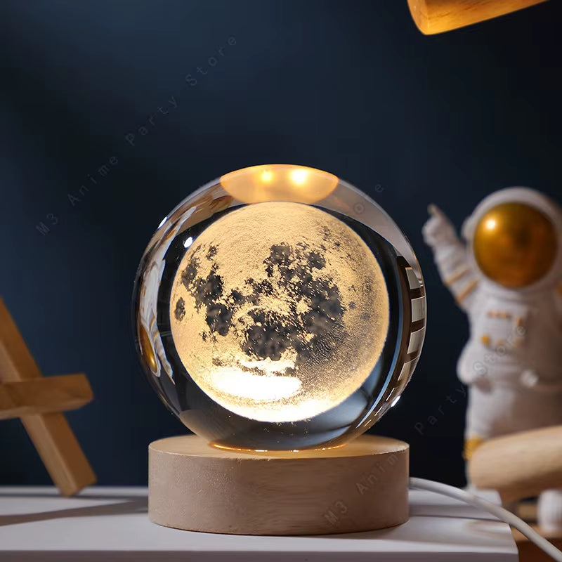 Enchanting 3D Crystal Ball Night Light – Glowing Galaxy Lamp for Kids and Adults, Perfect Birthday Gift and Home Décor